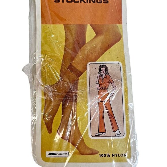 4 Pair Kmart Anklets Stockings Nylons Size 8.5-11 Sheer Seamless Brown Mist Tone - Picture 7 of 11